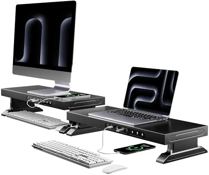 Computer monitor stand (Electric adjustable height, Fast charging version 630)