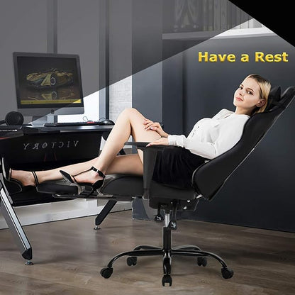 BestOffice | Ergonomic Gaming Chair | Camo | Reclining Computer Chair with Lumbar Support, Headrest Pillow, Adjustable Footrests | 360 Swivel with Heavy Duty Wheels | for Home & Office