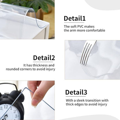Clear Desk Mat, Non-Slip PVC Desk Protector Mat with Round Edge, Heat Resistant & Waterproof Clear Desk Writing Mat for Home and Office (63"*23.6")