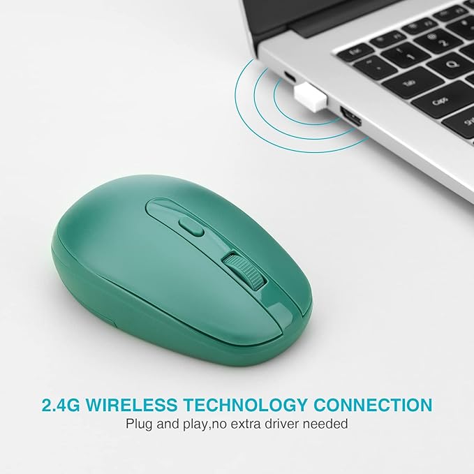 Rii Wireless Mouse RM700 2.4G Silent Mouse with USB Nano Receiver for Laptop,PC,Mac,Chromebook,Windows (5 Mixed Colors)