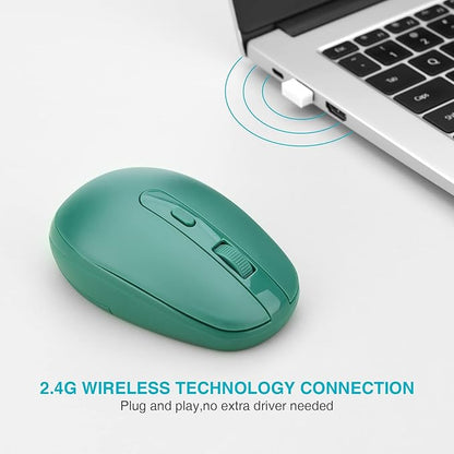 Rii Wireless Mouse RM700 2.4G Silent Mouse with USB Nano Receiver for Laptop,PC,Mac,Chromebook,Windows (5 Mixed Colors)