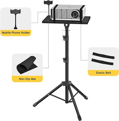 Facilife Projector Stand Tripod - Laptop Tripod Projector Stand Adjustable Height 22 to 47 Inch, Projector Tripod Stand, Tripod for Porjector, Projector Stand for Outdoor Movies