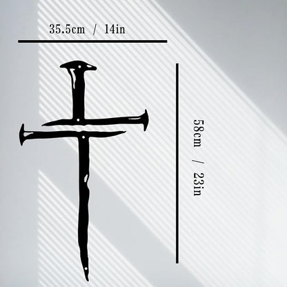 RESACO Wall Cross Jesus Crosses Wall Decor Religious Metal Wall Art Minimalist Decorations for Church Home Office Baptism Decor Gift for a Christian（14x23in）