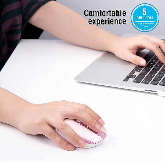 RaceGT Wireless Mouse - 2.4G Silent Cordless for Laptop, Desktop, MacBook, PC - 6 Buttons, 3 Adjustable DPI