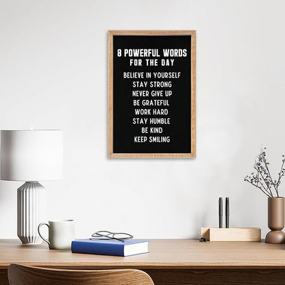 8 Powerful Words Wall Art, 11x16 Inch Framed, Motivational Decor for Office