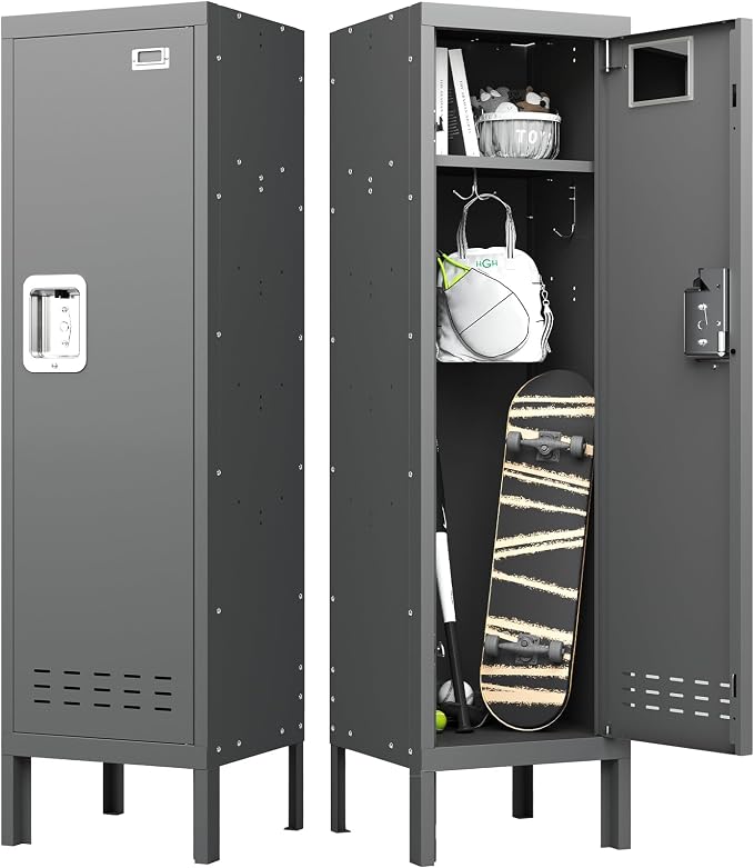 BUTISOW Metal Kids Locker,Metal Cabinet Storage Lockers,Lockable for Employees with Door,54" Height Steel Locker,Lockable Steel Locker for Children's Room, Playroom, School,Gym