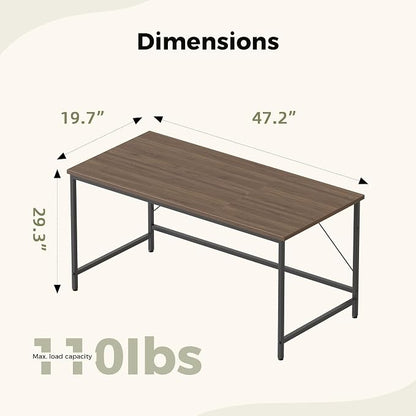 Mericonia 48 inch Computer Desk, Gaming Desk for Small Spaces, Modern Simple Style Table for Home Office, Study Student Writing Table