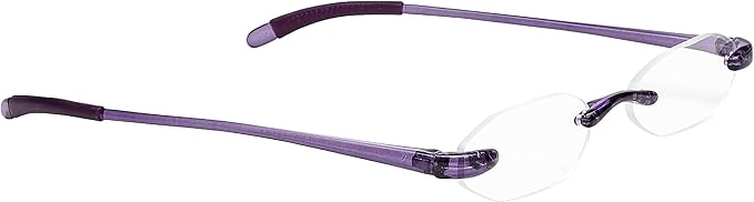 Select-A-Vision Flexi Lights Rimless Round Unisex Readers, Purple, +1.75