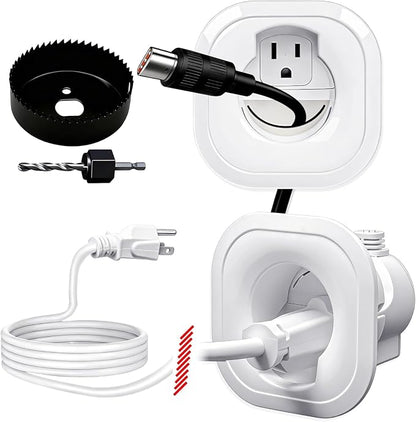 in Wall Cable Management kit Recessed TV Outlet W/Hole Saw & Drill Template Power & Low Voltage Wire Safe tv Cable Hider wall kit for Wall Mounted TV Home Theater
