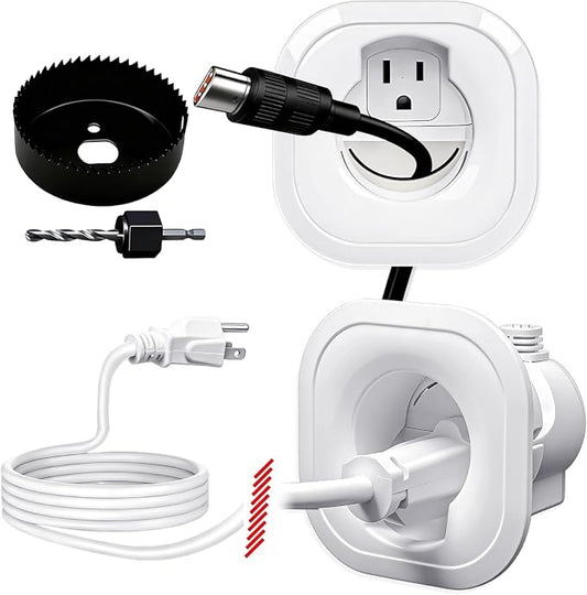 in Wall Cable Management kit Recessed TV Outlet W/Hole Saw & Drill Template Power & Low Voltage Wire Safe tv Cable Hider wall kit for Wall Mounted TV Home Theater