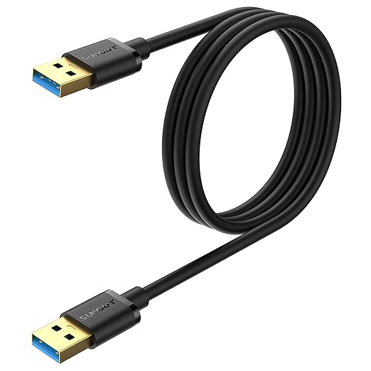 SUNGUY USB to USB Cable 3FT, USB 3.0 Type A Male to Type A Male Cable Data Transfer up to 5Gbps Compatible with Printers, Modems, Hard Drives, Monitor, Camera, Wacom, DVD, Hub
