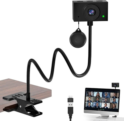 Webcam for PC, 2K Streaming Camera, Web Camera for Desktop/Laptop Computer Webcam with Microphone, Plug and Play USB Web Cam with Bracket, Manual Focus, for Live Streaming, Video Calls (Black, 2K)