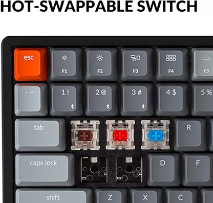 Keychron K4 Bluetooth Wireless Mechanical Keyboard RGB LED Backlit, Hot-swappable Compact 100 Keys USB Wired Computer Gaming Keyboard Aluminum Frame for Mac Windows, Gateron Brown Switch