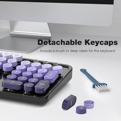 Dilter Wireless Keyboard and Mouse Combo, 104 Keys Full-Sized Typewriter Keyboards, 2.4 GHz USB Receiver Plug and Play for Windows, PC, Laptop, Desktop (Black Purple)