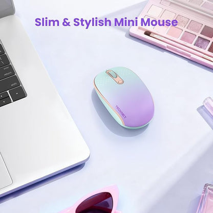 TECKNET Wireless Mouse,Bluetooth Mouse (BT5.3/5.0 & 2.4G) with USB Receiver Silent Optical Computer Mice，Wide Compatibility