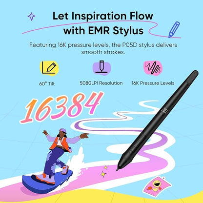 XPPen Deco mini7W V2 Wireless Drawing Tablet, 16384 Levels Pressure Digital Drawing Pad for PC, 7x4.37 Inch Art Tablet with 8 Shortcut Keys, Bluetooth 5.0, Support Windows/macOS/Android/ChromeOS/Linux
