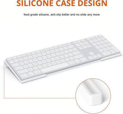Richboom Acrylic Tilted Computer Keyboard Holder for Easy Ergonomic Typing, Keyboard Stand for Office Desk, Home, School, White