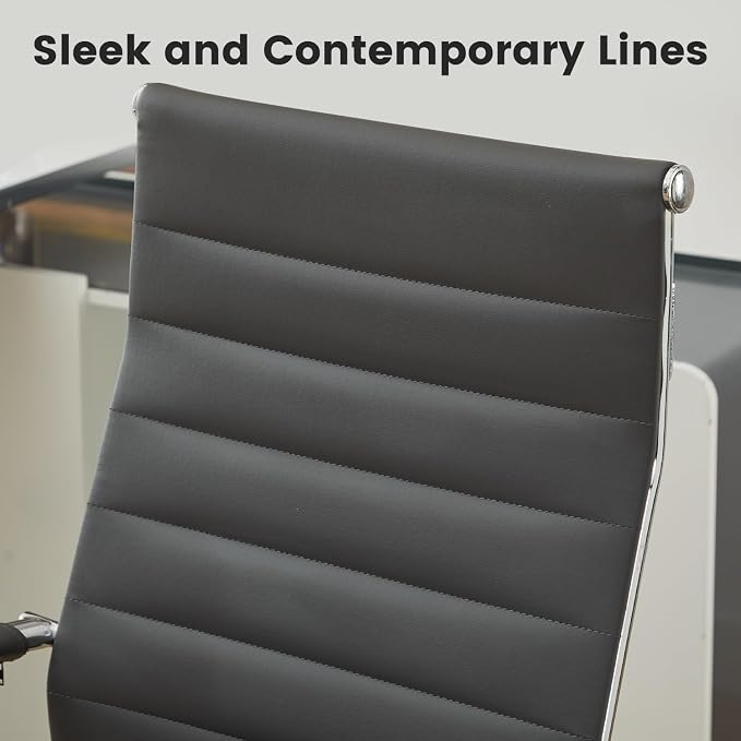 Office Desk Chair Leather, Conference Room Chairs with Wheels, Modern Executive Computer Guest Chairs with Arms.