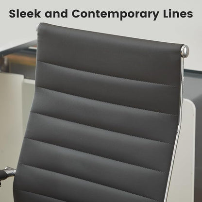Office Desk Chair Leather, Conference Room Chairs with Wheels, Modern Executive Computer Guest Chairs with Arms.