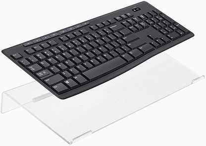WINKINE Computer Keyboard Stand, Clear Acrylic PC Keyboard Holder Stand Tilted Computer Keyboard Stand, Keyboard Riser for Ergonomic Easy Typing, Keyboard Stand for Office Desk, Home, School
