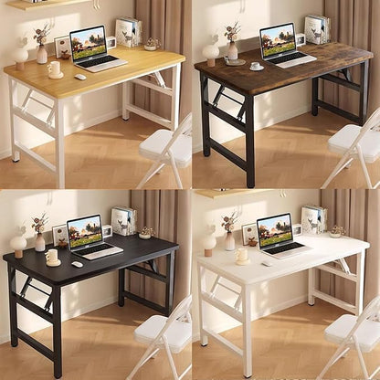 Folding Desk,47.2 Inch No Assembly Folding Computer Desk, Space-Saving Small Desk for Home Office Bedroom Dorm Study, Compact Portable Foldable Laptop Desk
