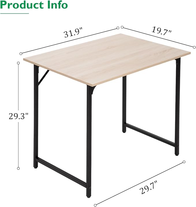 PayLessHere 32 Inch Home Office Desk and Chair Set,32 Inch Computer Desk with Ergonomic Height Adjustable Office Chair for Home Office,Nature&Black