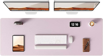 YSAGi Leather Desk Pad Protector, Office Desk Mat, Large Mouse Pad, Non-Slip PU Leather Desk Blotter, Laptop Desk Pad, Waterproof Desk Writing Pad for Office and Home(Grayish Lavender, 47" x 17")