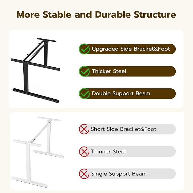 Acrolix L Shaped Electric Standing Desk - 59x40 Inch Reversible Corner Sit Stand Desk with Hook&Cup Holder,Electric Height Adjustable Table,for Home Office Gaming Computer Desk, Oak