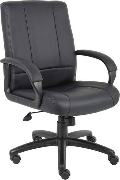 Boss Office Products Caressoft Executive Mid Back Chair in Black (B7906)