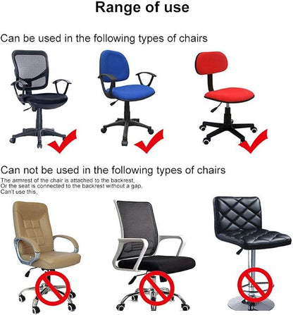 MIFXIN Computer Office Chair Cover 2 Piece Stretch Elastic Slipcovers Furniture Protector for Rotating Computer Chairs, Only Backrest Cover & Seat Cover, NO Chair (Red)