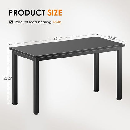 SogesHome 47 inches Modern Simple Computer Desk, Gaming Table PC Desk Coner Computer Table Study Writing Table Workstation, for Home Office Use, Black