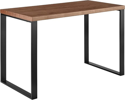 Euro Style Dillon 47" Home Office Writing Gaming Desk | Modern Industrial Minimalism | Lacquer Finished Wood | Professional-Grade Construction for Daily Use | Anthracite, Matte Black Legs