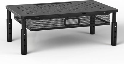 Desktop Printer Stand with Drawer,Desk Organizer for Home Office,Printer,Fax Machine,Scanner,Latop,14.57"x9.25" Black