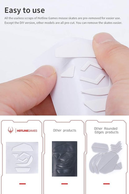 HOTLINEGAMES 2Sets 3.0 Plus Rounded Curved Edges Mouse Feet Skates Compatible with Ninjutso Sora V2 / Sora Gaming Mouse feet Replacement (0.8mm, Smooth, PTFE) Pro Performance Upgrade