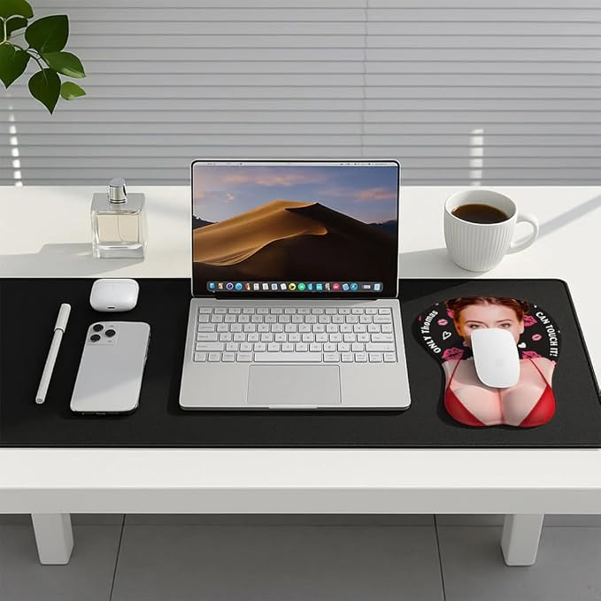 Only You Can Touch - Personalized Custom 3D Mouse Pad, Only He Can Touch It Mouse Pad, Custom Face Funny & Naughty Personalized Photo 3D Pads, Adult Jokes Gifts for Couple Coworker Troll
