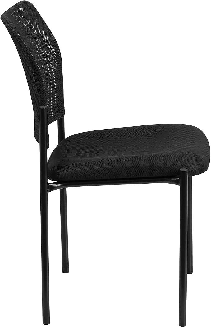 Flash Furniture Jana Comfort Black Mesh Stackable Steel Side Chair