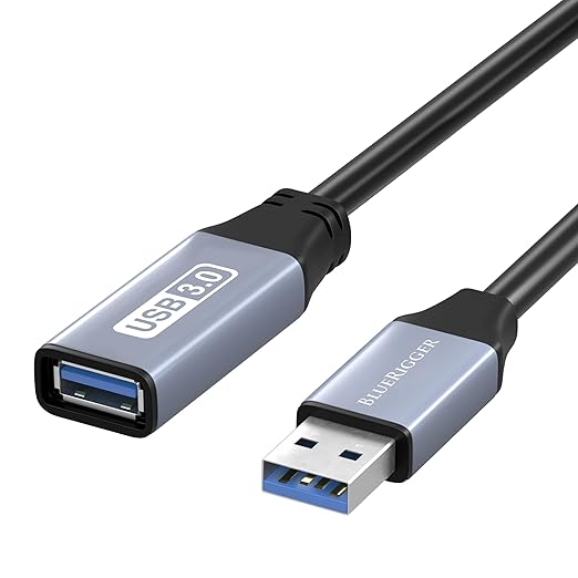 BlueRigger USB 3.0 Extension Cable 6FT (5 Gbps USB Extender Cord) - Short USB Extension Cable for Webcam, VR Headset, Printer, Hard Drive, Keyboard, Mouse