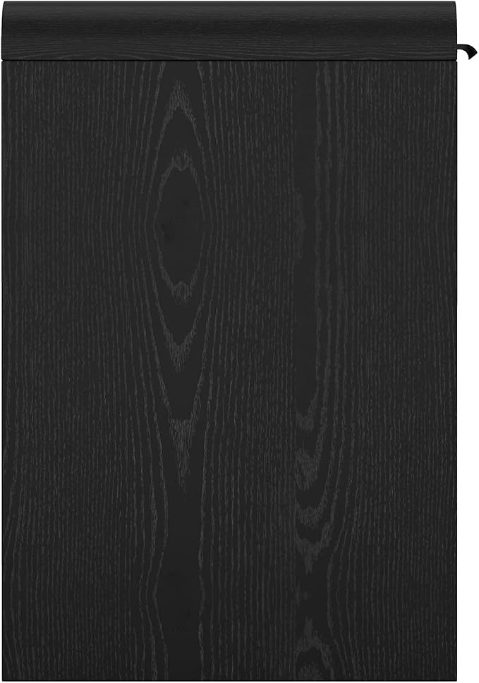 Manhattan Comfort Grace 54" Modern Office Desk with 2 Drawers, Wood Table with Metal Recessed Handles for Work from Home, Study, Craft, Stylish Executive Desk, Black