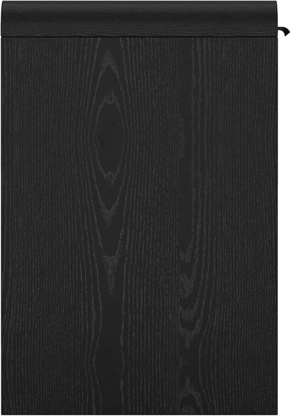 Manhattan Comfort Grace 54" Modern Office Desk with 2 Drawers, Wood Table with Metal Recessed Handles for Work from Home, Study, Craft, Stylish Executive Desk, Black