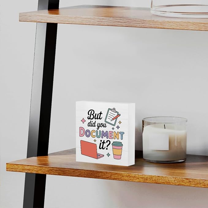 mmiishe But Did You Document It Special Education Teacher Gifts Desk Decor | Funny Office Wood Box Sign for Women Men Friend Coworkers Teacher Appreciation Gifts Cubicle Desk Sign For Desk 5 x 5 Inches