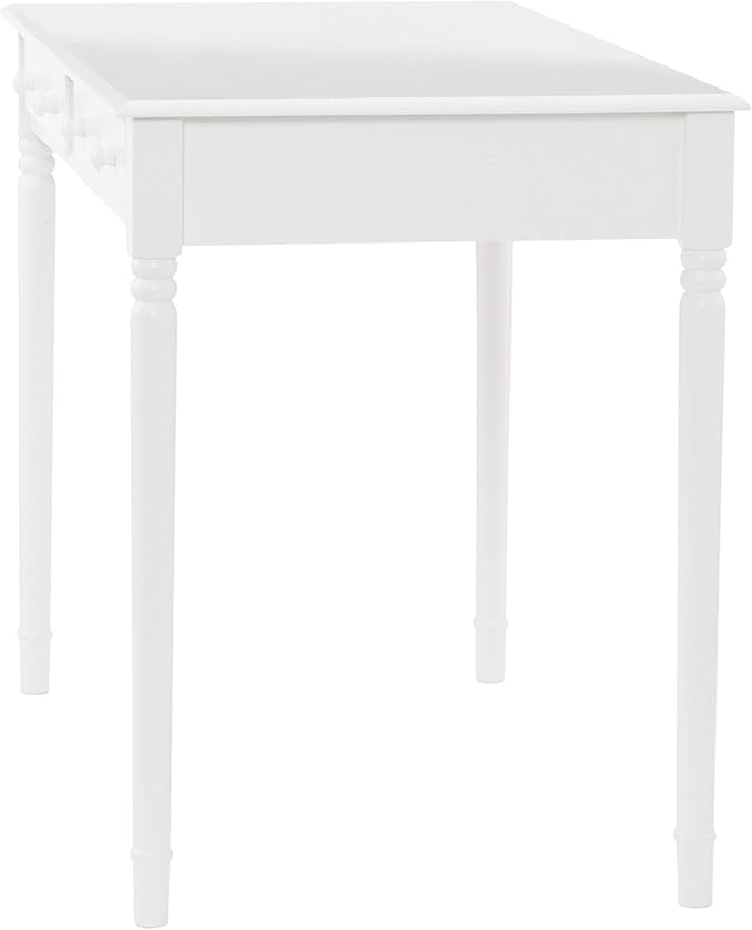 SEI Furniture - Writing 2-drawer Desk- Crisp White - Transitional Design, White Finish - Ideal for Home Office, Bedroom (HO8800)