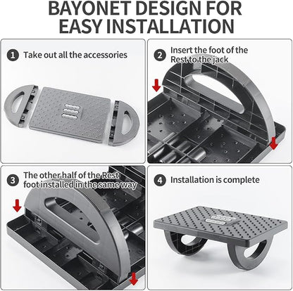 CasaZenith Foot Rest for Under Desk at Work - Ergonomic Foot Stools for Under Office Desk - Rocking Footrest with Roller Massager - Leg Rest for Chair, Computer Gaming -13" L x 9.6" W x 5" H (Gray)