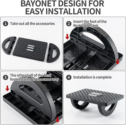 CasaZenith Foot Rest for Under Desk at Work - Ergonomic Foot Stools for Under Office Desk - Rocking Footrest with Roller Massager - Leg Rest for Chair, Computer Gaming -13" L x 9.6" W x 5" H