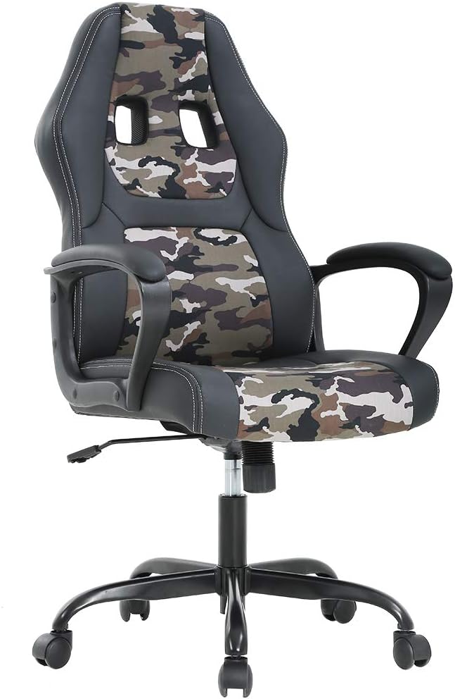 BestOffice Office Chair PC Gaming Chair Cheap Desk Chair Ergonomic PU Leather Executive Computer Chair Lumbar Support for Women, Men (Camo)