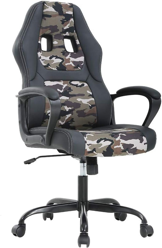 BestOffice Office Chair PC Gaming Chair Cheap Desk Chair Ergonomic PU Leather Executive Computer Chair Lumbar Support for Women, Men (Camo)