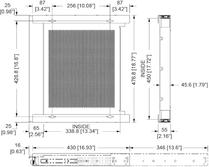 Penn Elcom Under Desk Laptop Drawer, Lockable, for 17” Laptops - Premium Sliding Security Drawers - Model EX-6151B