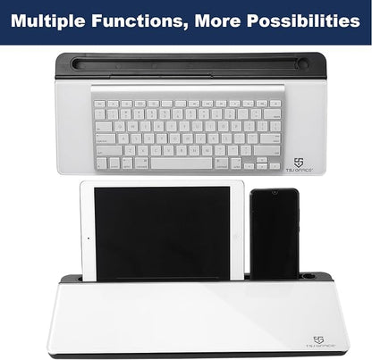 TSJ OFFICE Desktop Whiteboard Dry-Erase-Board - Computer Keyboard Stand White Board Surface Pad with Drawer, Desk Organizers with Accessories for Office, Home, School Supplies - Black