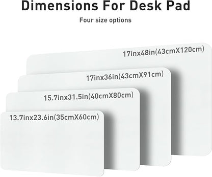 Aothia Leather Desk Pad Protector, Office Desk Mat, Large Mouse Pad, Non-Slip PU Leather Desk Blotter, Laptop Desk Pad, Waterproof Desk Writing Pad for Office and Home (48"x17", Barely Grey)