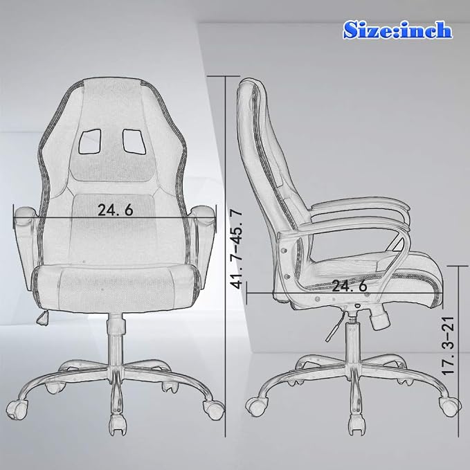 BestOffice Office Chair PC Gaming Chair Cheap Desk Chair Ergonomic PU Leather Executive Computer Chair Lumbar Support for Women, Men (Red)