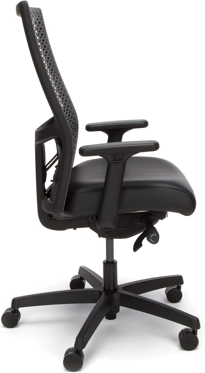 HON Ignition 2.0 ReActiv Ergonomic Office Chair, Mesh Desk Chair with Lumbar Support, Advanced Synchro‑Tilt, Height and Width Adjustable Arms, Swivel Wheels, Black Frame, Black